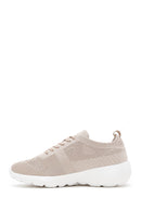 Derimod Zero Women's Beige Lace-Up Thick-Sole Sneakers | Derimod