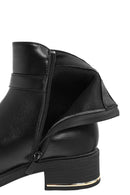 Women's Black Zippered Buckle Detailed Boots | Derimod