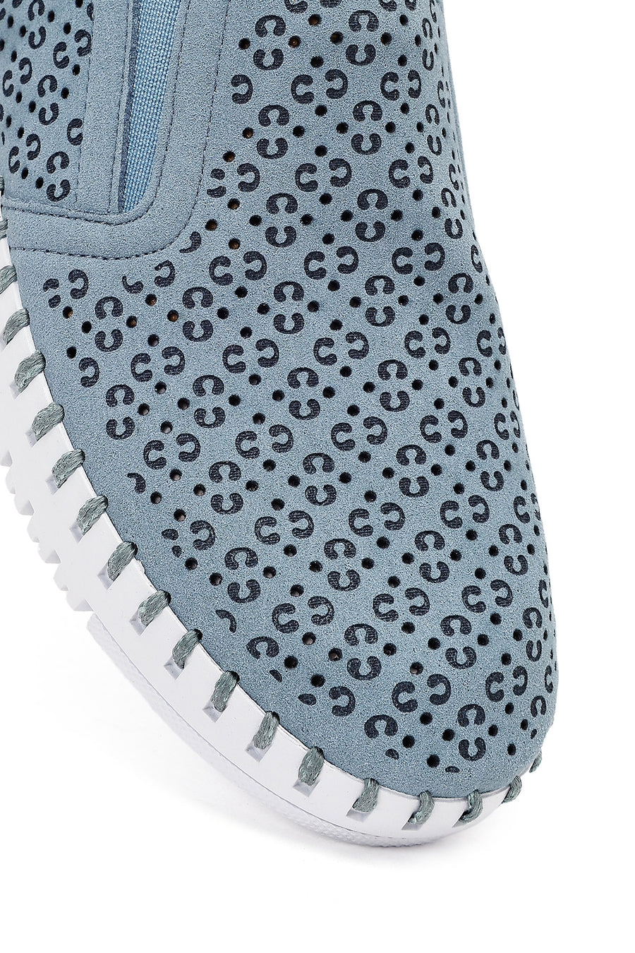 Women's Blue Patterned Fabric Comfort Shoes