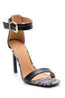 Women's Snakeskin Patterned Heeled Sandals | Derimod