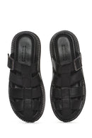 
Women's Black Thick Sole Leather Slippers
 | Derimod