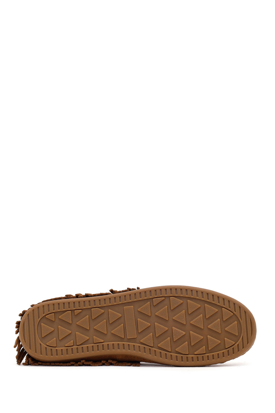 Women's Tan Tassel Suede Leather Loafer