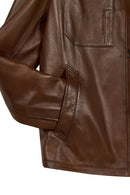 Fabian Male Brown Leather Jacket | Derimod