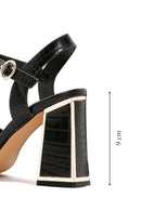 Women's Black Thick Heeled Sandals | Derimod