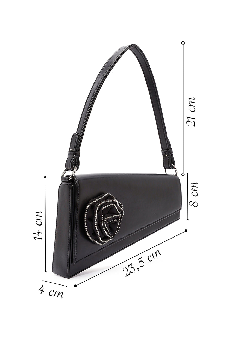 Women's Black Accessory Detailed Mini Shoulder Bag