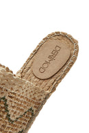 Women's Beige Straw Slippers | Derimod