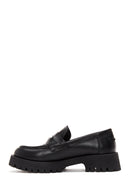Women's Black Leather Loafer | Derimod