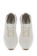 Derimod Zero Women's Cream Laced Fabric Sneakers | Derimod