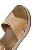 Women's Tan Leather Sandals | Derimod