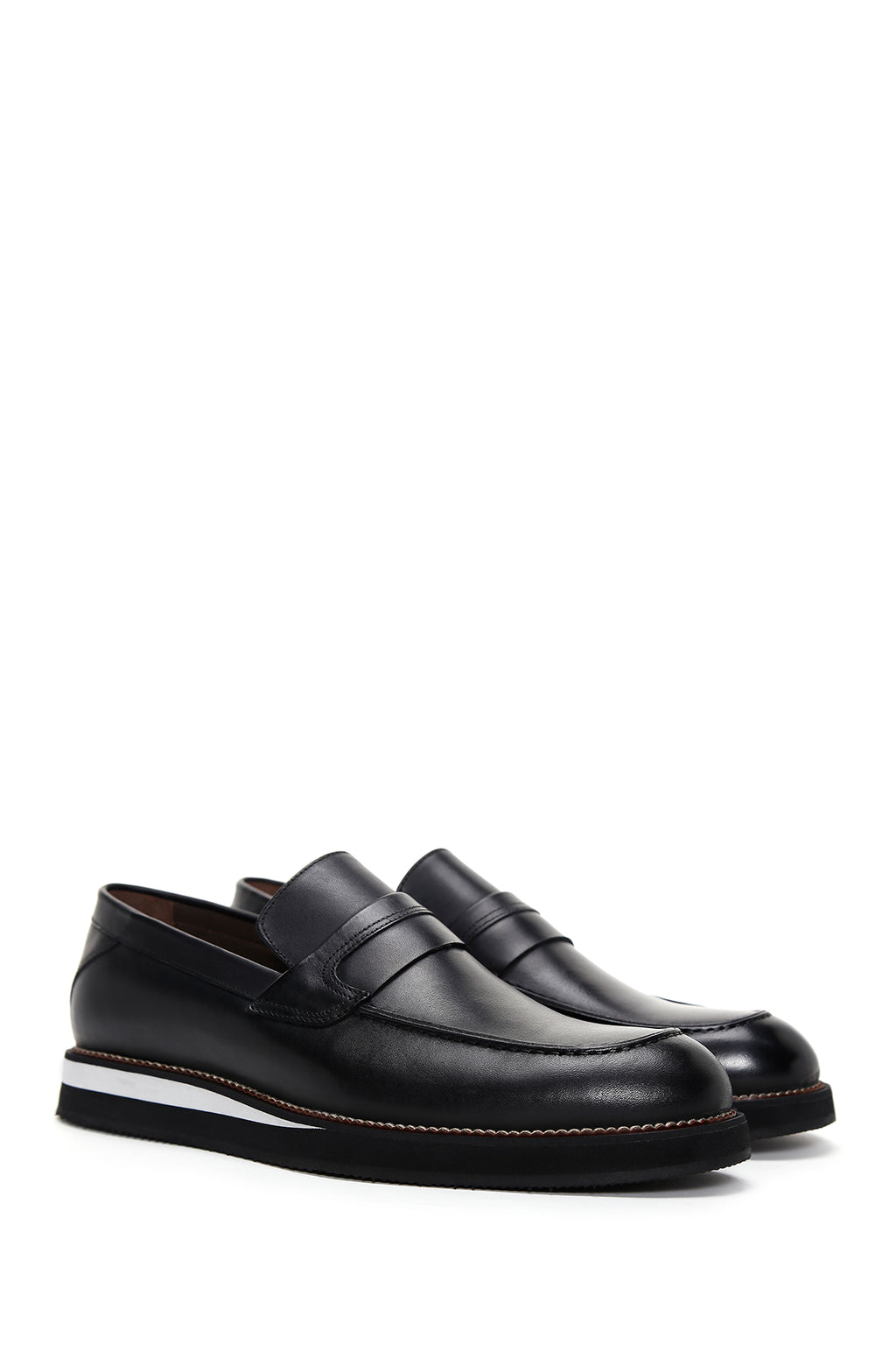 Erkek Siyah Deri Casual Loafer