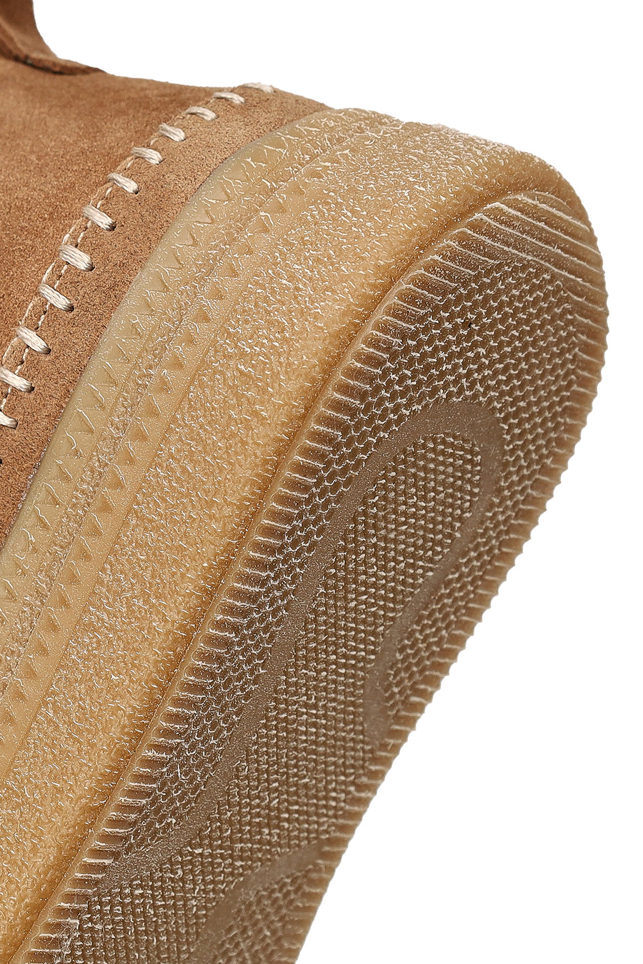 Woman Tan Zip Closure Chunky Sole Suede Teddy Boots