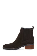 Women's Anthracite Suede Leather Chelsea Boots | Derimod