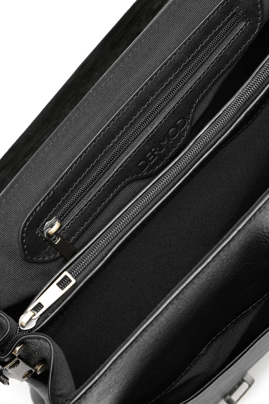 Men's Black Long Strap Leather Briefcase