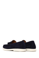 Erkek Lacivert Püsküllü Süet Deri Casual Loafer | Derimod