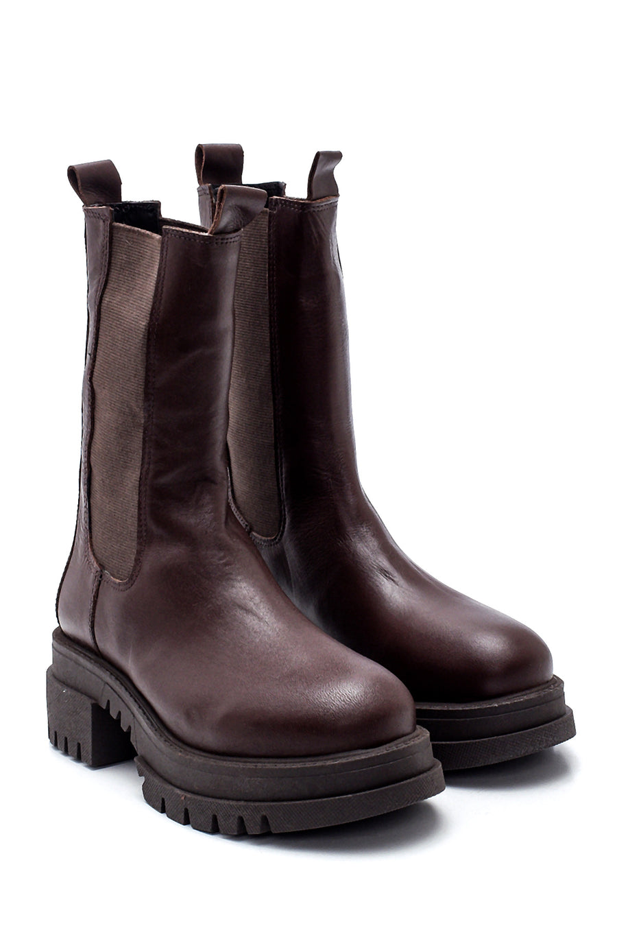 Women's Leather Long Chelsea Boots