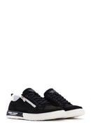 Men's Black Nubuck Leather Sneaker | Derimod