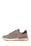 Men's Mink Lace-Up Suede Leather Sneaker | Derimod