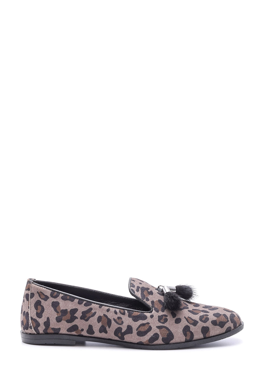 Women's Leather Leopard Patterned Loafer 19WFD1106W2 | Derimod