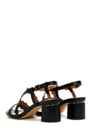 Women's Black Thick Heeled Sandals | Derimod