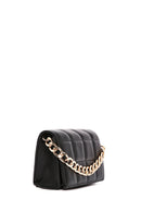 Women's Black Long Chain Strap Quilted Crossbody Bag | Derimod