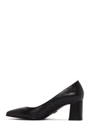 Derimod Flex Women's Black Heeled Leather Shoes | Derimod