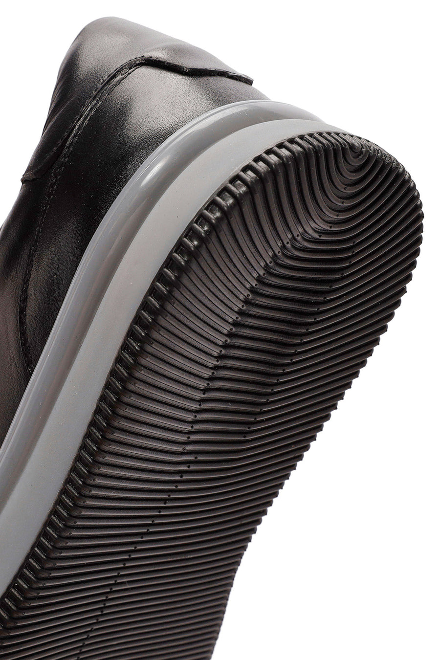 Men's Black Lace-up Leather Sneaker
