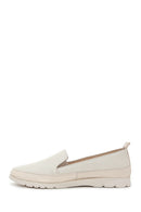 Women's Cream Leather Comfort Loafer | Derimod