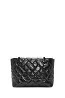 Women's Black Long Chain Strap Quilted Shoulder Bag | Derimod