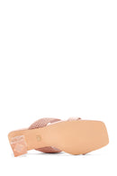 Women's Pink Transparent Heeled Slippers | Derimod