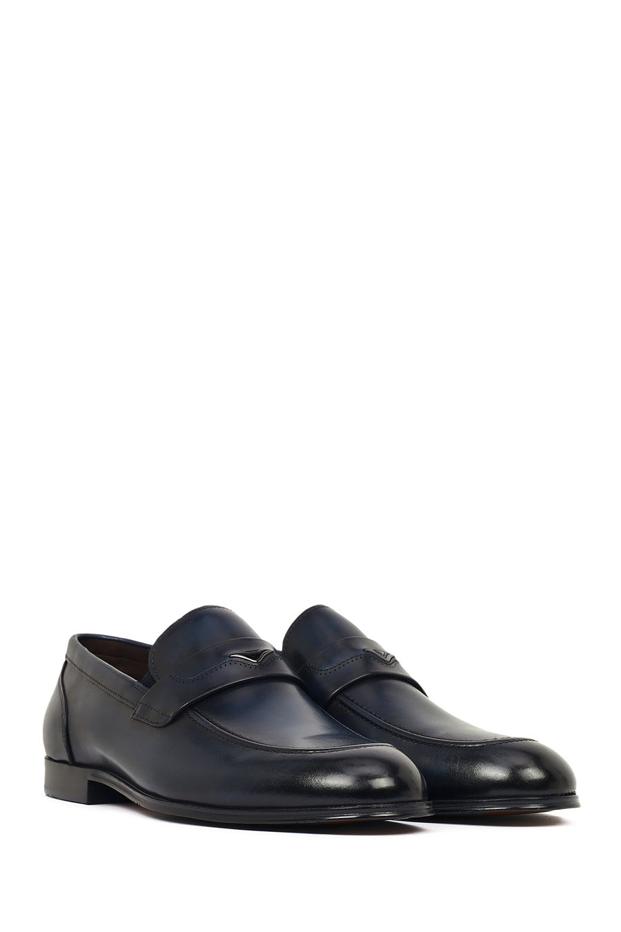 Derimod Black Male Navy Leather Classic Loafer
