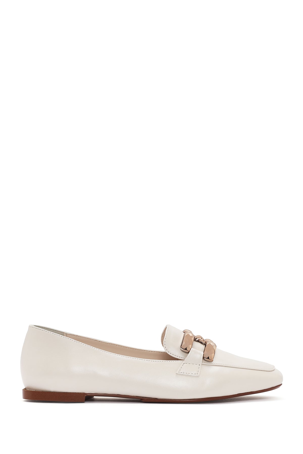 Women's White Masculine Loafer 24SFE402118 | Derimod