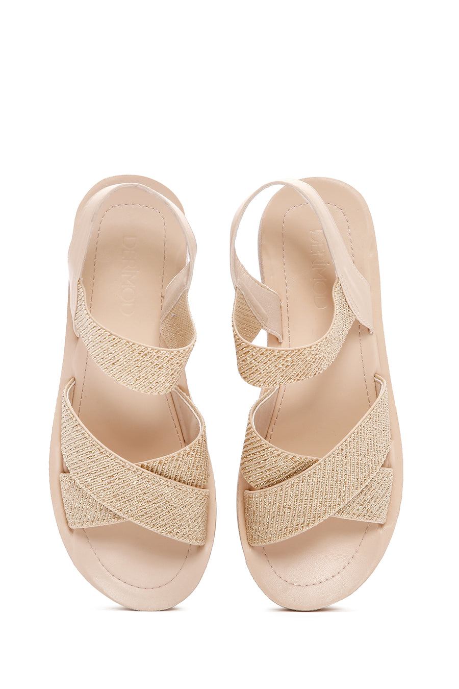 Women's Beige Ankle Strap Sandals
