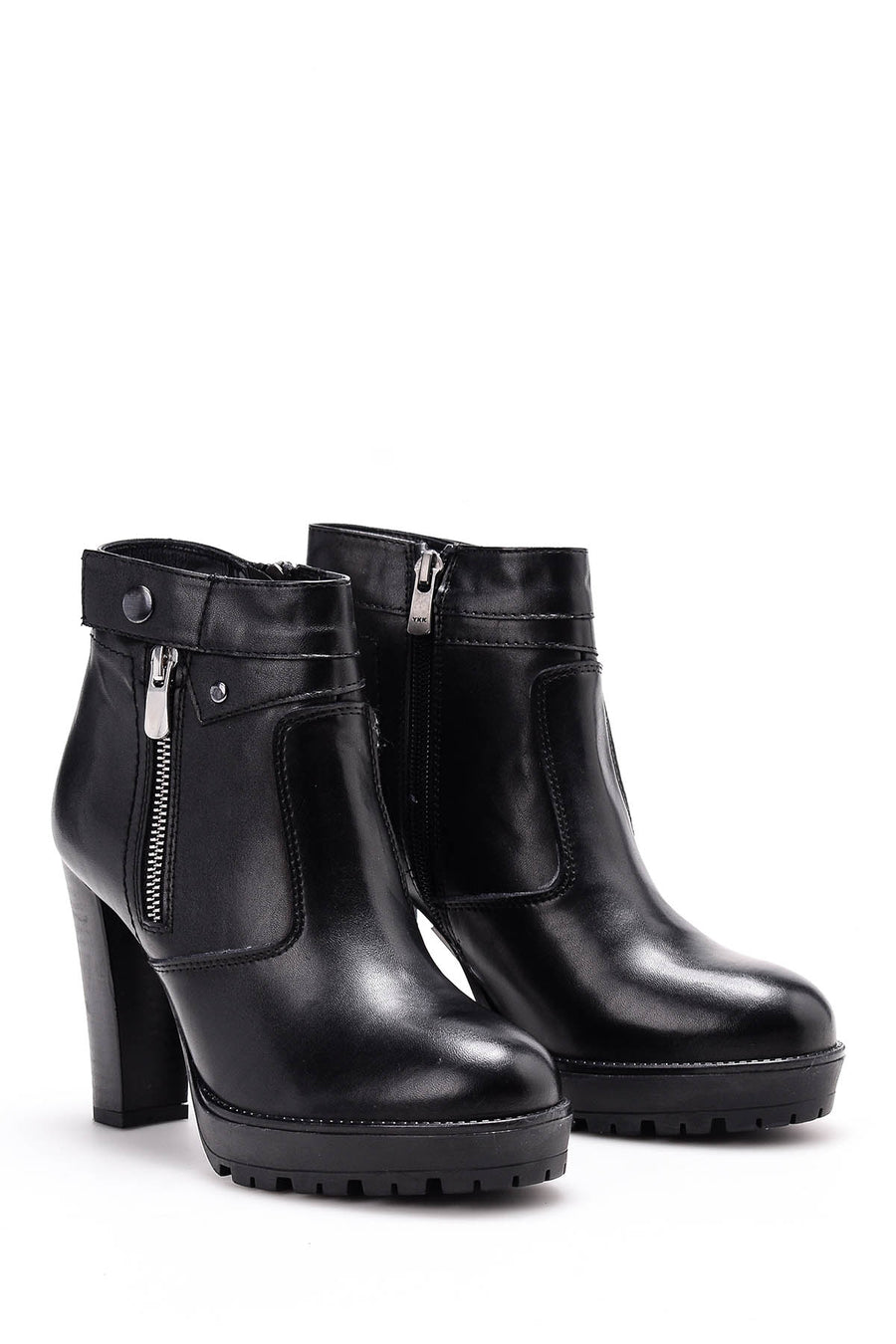Women's Zippered Heeled Boots