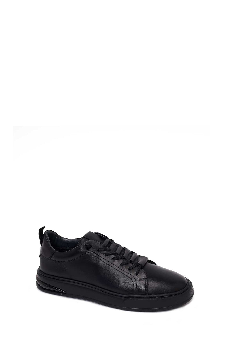 Male Black Lace-Up Leather Sneaker