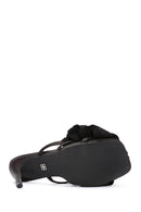 Women's Black Accessory Detailed Thin Heeled Slippers | Derimod