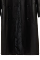 Natalia Women's Black Leather Trench Coat | Derimod