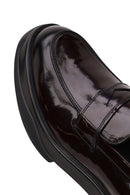 Male Burgundy Chunky-Soled Leather Loafer | Derimod