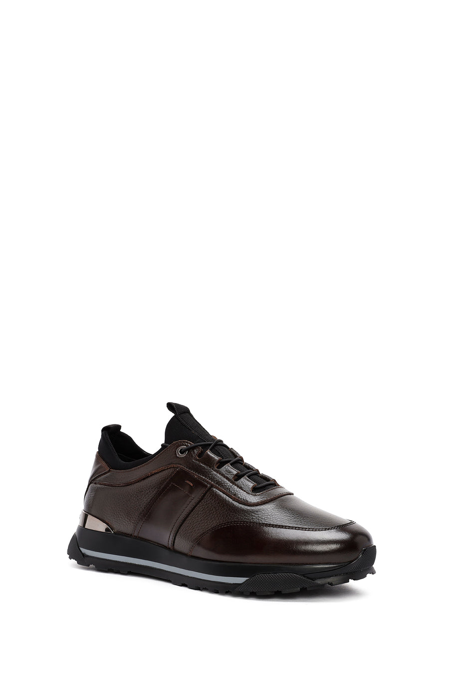 Men's Brown Lace-Up Leather Casual Sneaker
