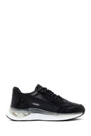 Men's Black Thick Soled Leather Sneaker | Derimod