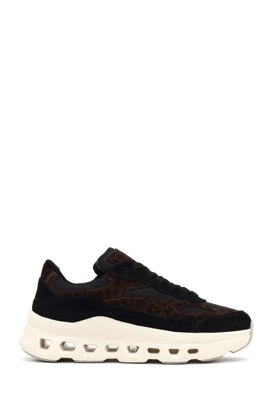 Women's Black Lace-Up Thick-Soled Leather Sneaker 25AFD142014 | Derimod
