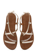 Women's Gold Braided Detail Sandals | Derimod