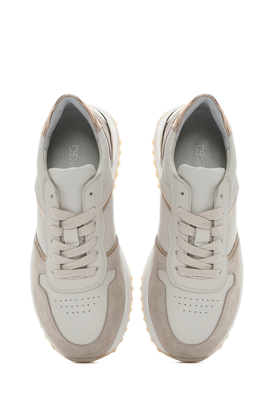 Kadın Bej Bağcıklı Deri Sneaker