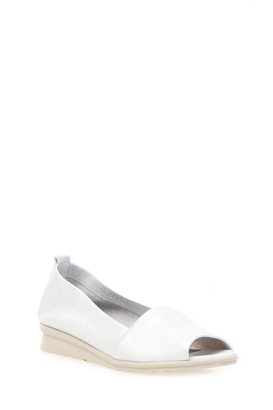 White Open Toe Women's Leather Shoes 18SFD240132 | Derimod