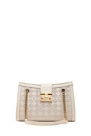 Women's Cream Long Strap Printed Shoulder Bag | Derimod