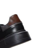 Erkek Siyah Deri Kalın Tabanlı Sneaker | Derimod