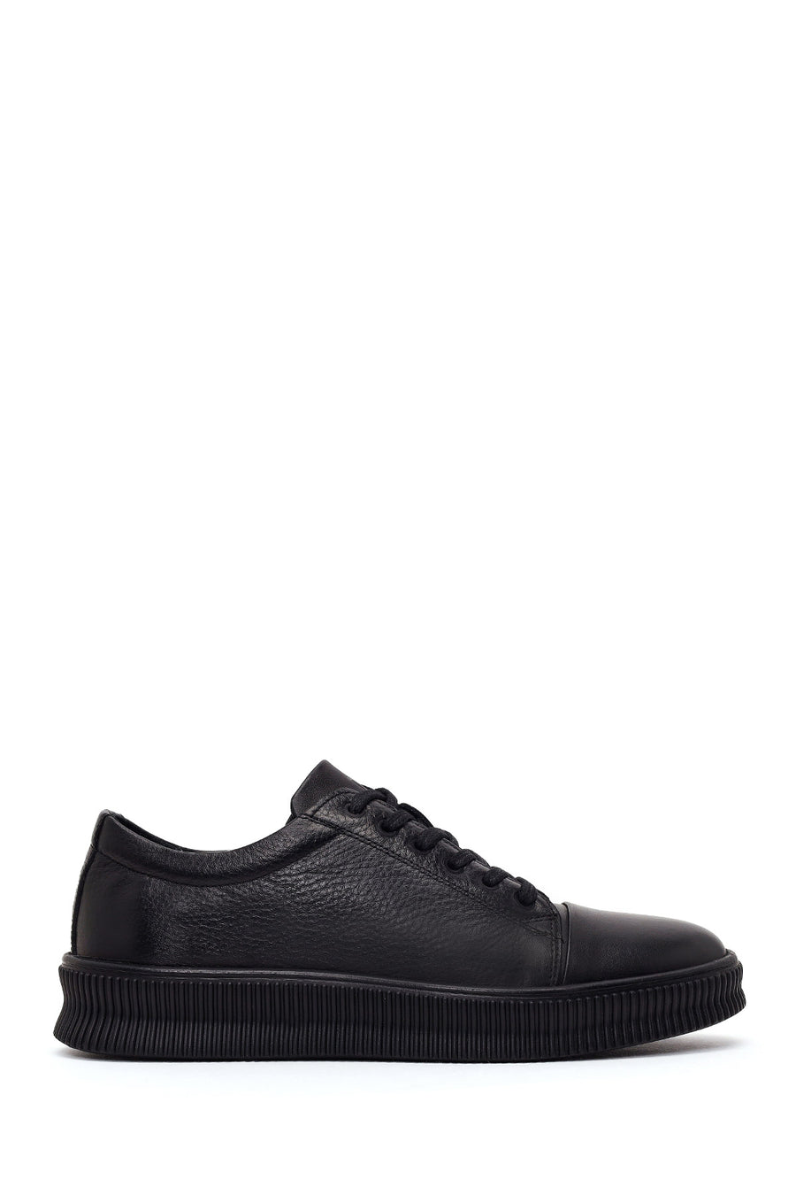 Erkek Siyah Bağcıklı Deri Sneaker WM600015DF | Derimod