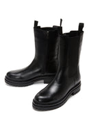 Women's Black Zippered Leather Casual Boots | Derimod