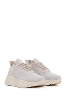 Women's Beige Thick Soled Fabric Sneaker | Derimod