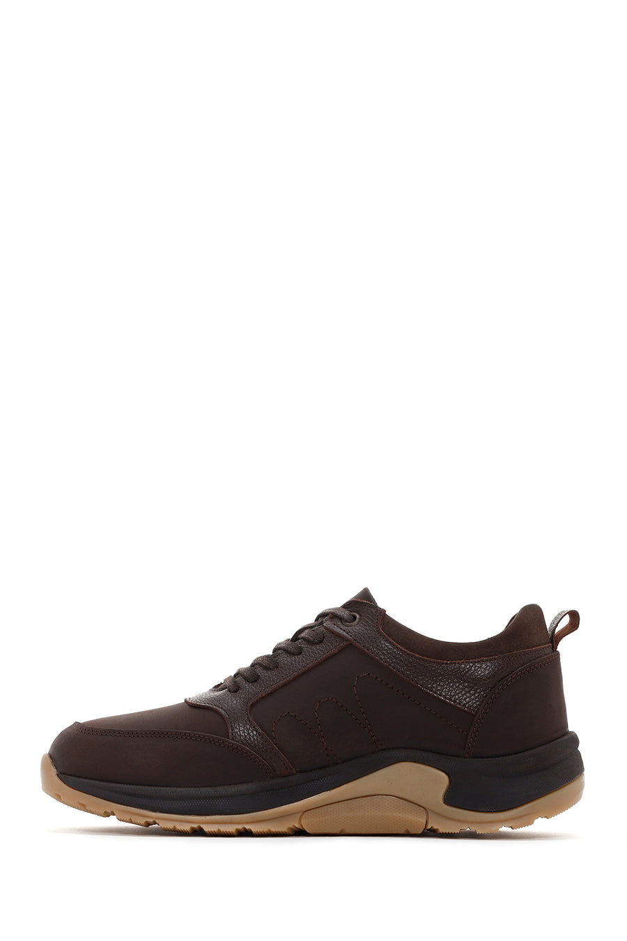 Men's Brown Thick Soled Casual Leather Shoes