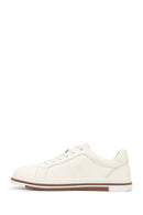 Male White Lace-up Leather Sneaker | Derimod